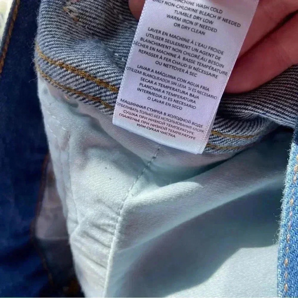 NWT Re/Done 90s High Rise Loose Jeans Destroyed Broken Blue size 27 - Picture 14 of 16